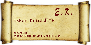 Ekker Kristóf névjegykártya