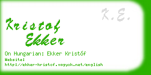 kristof ekker business card